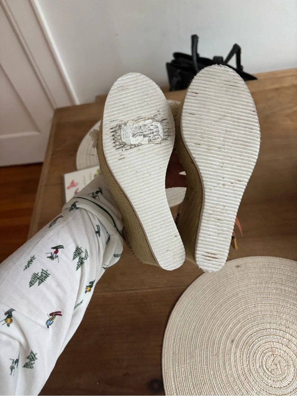 See by Chloe Fringe Espadrille Wedge Sandals - Tan & Cream